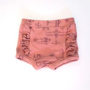 Kate Quinn Flight Ruffle Pink Shorts Airplane Print Bloomers Size 3-6M